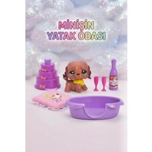 Farbu Oyuncak Petclub Sevimli Minişin Yatak Odası Oyun Seti Sevimli Kahverengi Köpek ve Eğlenceli Aksesuarları