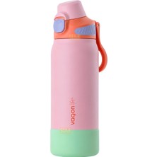 Vagonlife 700ML Yeni Koleksiyon Düz Renkli Pipetli/pipetsiz Kullanım Kulplu Kaymaz Tabanlı Paslanmaz Çelik Termos