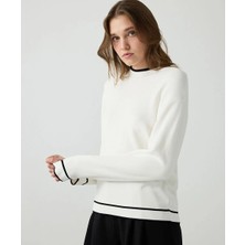 Miss İpekyol Kontrast Şeritli Viskoz Triko IW6260050130018