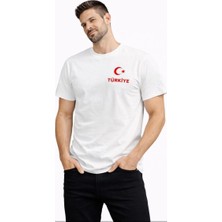 Vexor Erkek Türkiye Ay Yıldız Baskılı Taraftar Forma T-Shirt - Beyaz