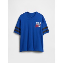 Gap Erkek Çocuk Kobalt Mavisi Oversized Soccer T-Shirt