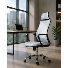 Trendcore Ergonomik Fileli Yönetici Ofis Koltuğu , Başlıklı Çalışma Koltuğu, Gri Bilgisayar Koltuğu, Home Office Koltuğu Gri