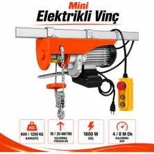 Badem10 Rico RC6041 PA1200 Elektrikli Vinç Caraskal 600/1200KG 20 Metre Halatlı Kumandalı Yük Kaldırma 1800W