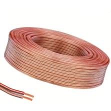 Brs Hoparlör Kablosu 2X2,50MM Şeffaf - Ses Sitemi Kablosu Hoporlör Elektrik Tesisat Kordon Kablosu 100 Metre