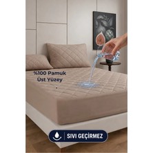 Formeya %100 Pamuk Renkli Kapitone Fitted Full Kenar Su Sıvı Geçirmez Yatak Koruyucu Alez Tek Çift Battal
