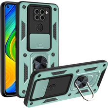 Eco Port Xiaomi Redmi Note 9 4g Kılıf Pars Lens Yüzüklü Silikon - Yeşil