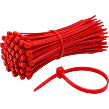 Alegron Kırmızı Plastik Kelepçe 3,6 x 250 mm 100 Adet