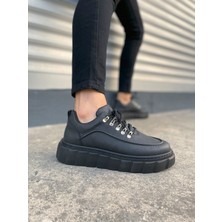 Joy Ayakkabı JY010 Cloud Bağcıklı Cilt Erkek Günlük Sneaker Ayakkabı Cst - Siyah
