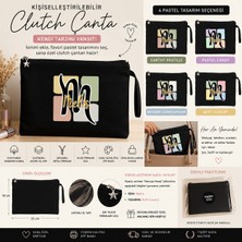 Tişört Kodu Kişiselleştirilebilir Siyah Clutch Çanta – Pastel Koleksiyonu