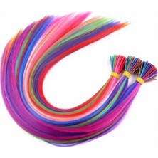 20 Adet Karışık Renkli Fiber Sentetik Kaynaklık 60CM + Misina Takım Aparatı ve Boncuğu