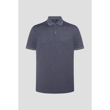 Sabri Özel Füme %100 Pamuk Regular Fit Desenli Polo Yaka T-Shirt