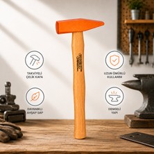 Badem10 Ahşap Saplı 200 gr Çekiç Ergonomik Tutuş Dayanıklı Çelik Başlıklı Hobi Tamir ve Montaj Çekici