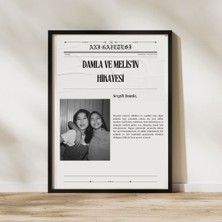 Hediye Vakti Kişiselleştirilmiş Anı Gazetesi Çerçeveli Poster