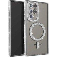 Grandor Samsung Galaxy S25 Ultra Kılıf Joke Simli Magneticsafe Kılıf - Gümüş