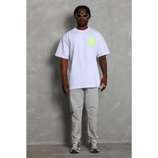 Vexor Erkek Baskılı T-Shirt Kısa Kol Bisiklet Yaka Regular Fit Tişört - Beyaz