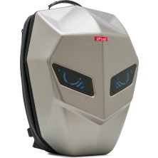 Ipixi – Motosikletçi ve Gezgin Titanyum Korumalı LED Gri Sırt Çantası
