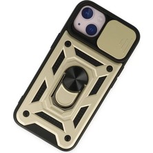 Uravas Store Newface Iphone 14 Kılıf Pars Lens Yüzüklü Silikon - Gold