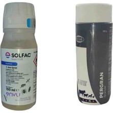 Bayer Solfac Super EC25/SINEK Pire Kene ILACI/PERGRAN100GR Hayvanlar Için Bit Pire Kene Tozu 2'li Set