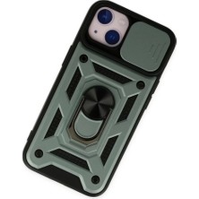 Uravas Store Newface Iphone 14 Kılıf Pars Lens Yüzüklü Silikon - Yeşil