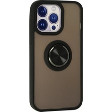 Uravas Store Newface Iphone 15 Pro Max Kılıf Montreal Yüzüklü Silikon Kapak - Siyah