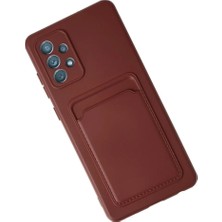 Uravas Store Newface Samsung Galaxy A72 Kılıf Kelvin Kartvizitli Silikon - Bordo