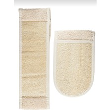 Madame Naturel %100 Doğal Kabak Lifli Eldiven  ve Saplı Uzun Banyo Kesesi
