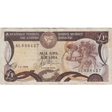 Banknoting Kıbrıs 1 Pound 1992 Çok Temiz+