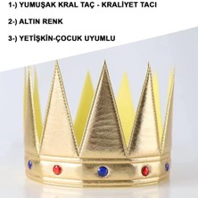 Uravas Store Üreticiniz Altın Renk Eva Yumuşak Kral Kraliyet Tacı Yetişkin Çocuk Uyumlu 55CM