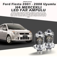 Furens Ford Fıesta Mercek LED Xenon Uyumlu Uzun - Kısa Far Ampulü Tek Renk Beyaz