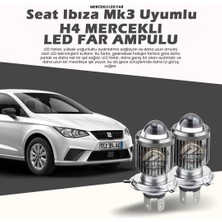 Furens Seat Ibıza Mk3 Uyumlu Mercek LED Xenon Uzun - Kısa Tek Renk Beyaz Şimşek Etkili