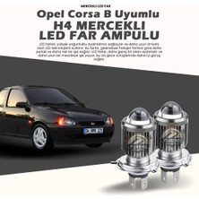 Furens Opel Corsa B Uyumlu Mercek LED Xenon Uzun - Kısa Tek Renk Beyaz Şimşek Etkili