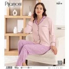 Primoda Pijamoni Bayan Milan Boydan Düğmeli Pijama Takım 7521