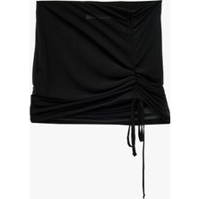 Koton Slim Fit Büzgülü Tül Mini Pareo Plaj Eteği
