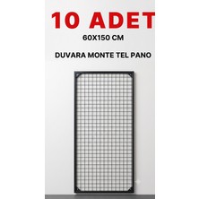 MD Vitrin Dekorasyon Sık Telli Tel Raf - Siyah Renkli Tel Pano Stand, Duvar Askılığı, Telefon ve Züccaciye Raf 60X150 cm 10 Adet