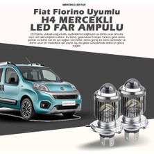 Furens H4 Mercek LED Xenon- Fiat Fiorino Uzun-Kısa Tek Renk Beyaz