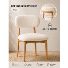 Arife Home Sandalye Kılıfı Arkası Tam Kaplama Yıkanabilir Esnek Lastikli Mutfak Sandalye Örtüsü Alt Üst 2parça Takım Chair Cover