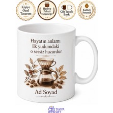 Tupya Gift Kişiye Özel Filtre Kahve Sever Kupa Bardak Isimli Hediye Kahve Kupası