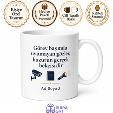 Tupya Gift Güvenlik Görevlisi Ziyaretçi Kaydı Kamera Ekranı Nöbet Turu Kupa Bardak Hediye