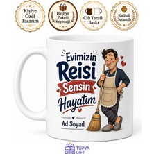 Tupya Gift Evimizin Reisi Sensin Hayatım Esprili Kılıbık Koca Kupası Hediye Bardak
