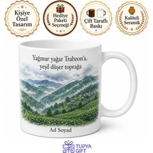 Tupya Gift Trabzon Yağmur ve Yeşil Temalı Kupa Bardak Hediye Porselen Mug