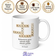 Tupya Gift Scrabble Kelime Ustalarına Özel Tasarım Porselen Kupa Bardak Hediye