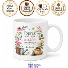 Tupya Gift Gübre Veren Annelere Bitki Coşturan Çiçek Açan Kupa Bardak Hediye