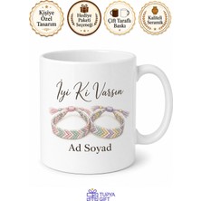 Tupya Gift Iyi Ki Varsın Diyen Sıkı Dosta Dostluk Bilekliği Yan Yana Kupa Bardak Hediye