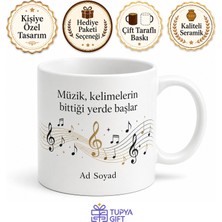Tupya Gift Konservatuar Öğrencisine Notaların Içinde Kaybolan Şan Kupası Hediye Bardak