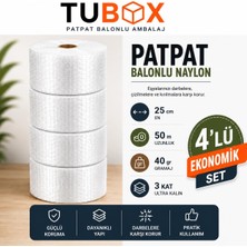 Tubox Balonlu Naylon Pat Pat 25CM x 50M 4'lü Set