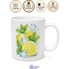 Tupya Gift Limonata Sevenlere Nane Yapraklı Buz Gibi Ferahlık Yaz Kupası Hediye Bardak