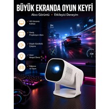 Teknodayım Uygun Şarjlı Projeksiyon Oyun Sinema Projektörü 4K Hd Görüntü Kaliteli Yeni Nesil 2026