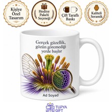 Tupya Gift Makro Fotoğrafçı Çiçek Özü Böcek Gözü Büyüteç Etkisi Kupa Bardak Hediye