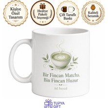 Tupya Gift Matcha Latte Içenlere Özel Sütlü Yeşil Çay Kupa Bardak Hediye