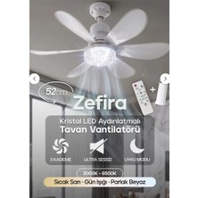 Feny FN-F82 Zefira 3 Kademe Ultra Sessiz Uyku Mod 3000K-6500K Kristal LED Tavan Vantilatörü Kumanda (Kdo)